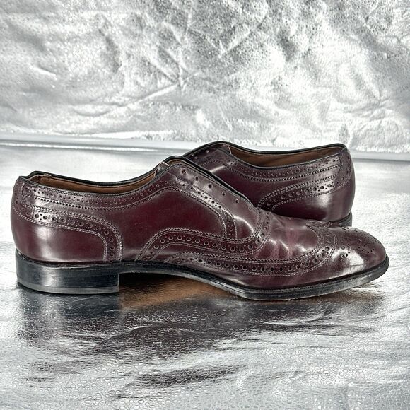 Allen Edmonds McAllister Men’s 12 B Burgundy Leather Wingtip Oxford Dress Shoes main image 10